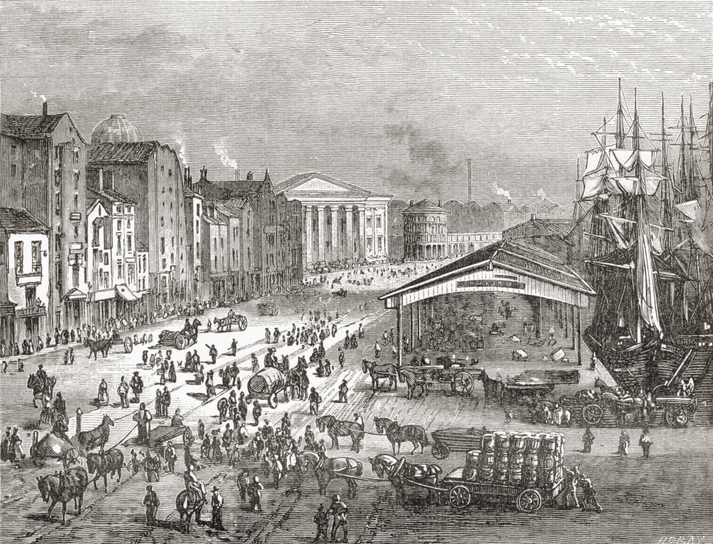 Strand Street Liverpool Lancashire England In The Late 19Th Century From Our Own Country Published 1898 Canvas Art - Ken Welsh Design Pics (16 x 12)
