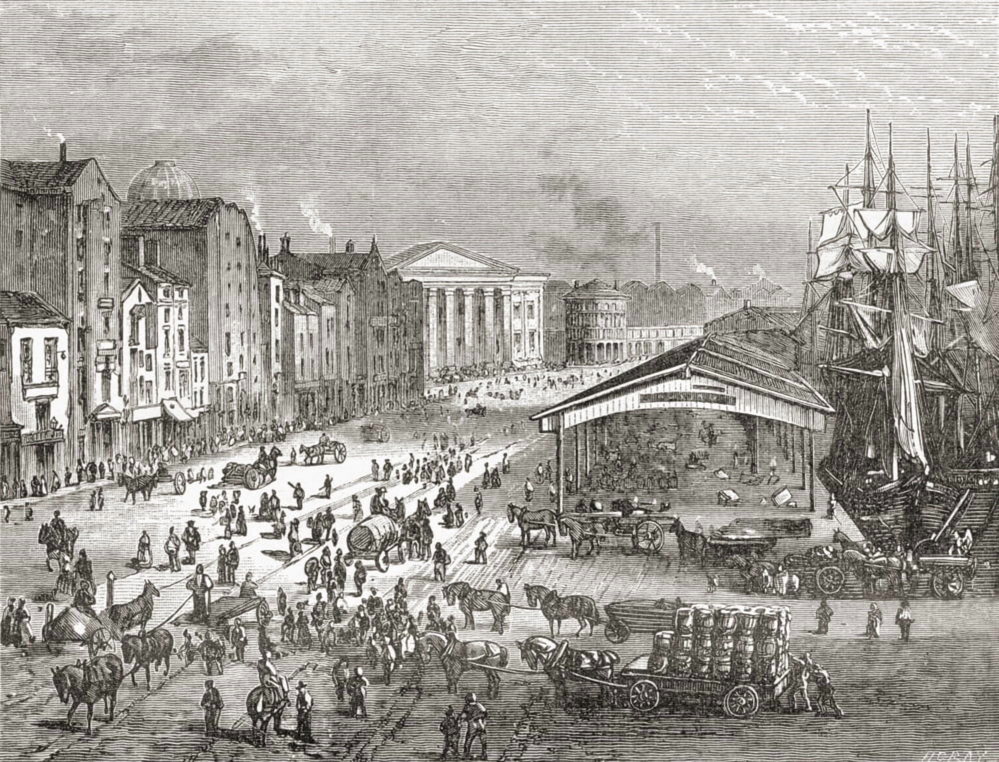 Strand Street Liverpool Lancashire England In The Late 19Th Century From Our Own Country Published 1898 Canvas Art - Ken Welsh Design Pics (32 x 24)