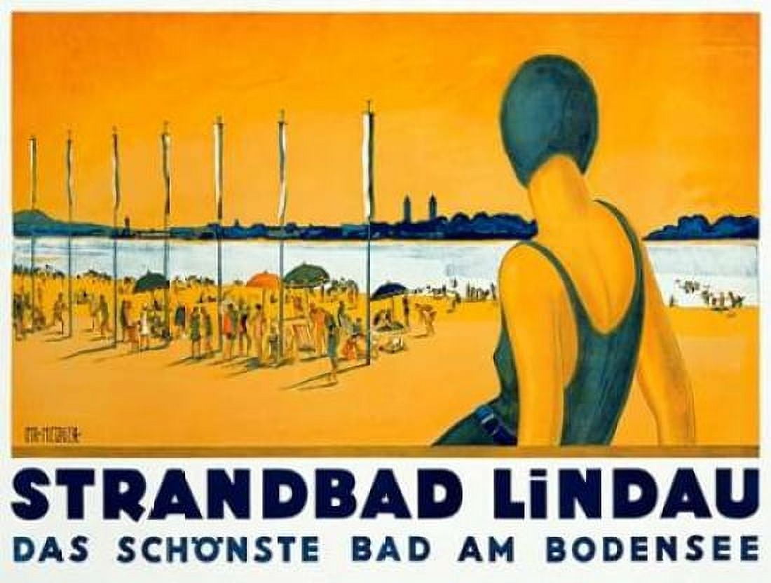 Strandbad Lindau Canvas Art - Charles Metzger (22 x 28)