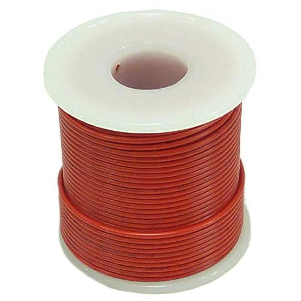 Stranded Hook Up Wire - 22 Gauge, 100 Foot Spool - Red (Shade May Vary) 