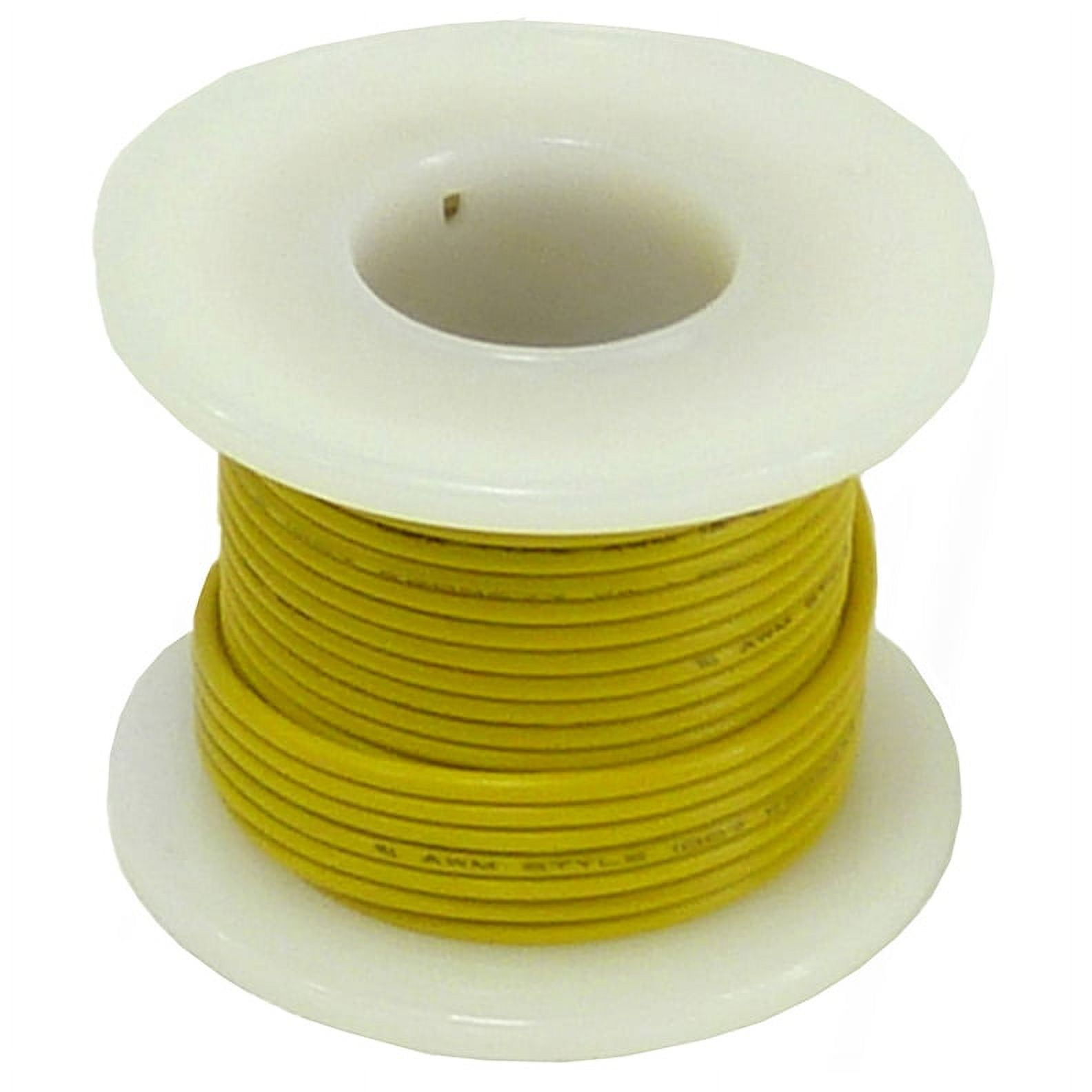 Stranded Hook Up Wire - 22 Gauge, 25 Foot Spool - Yellow (Shade May Vary) 