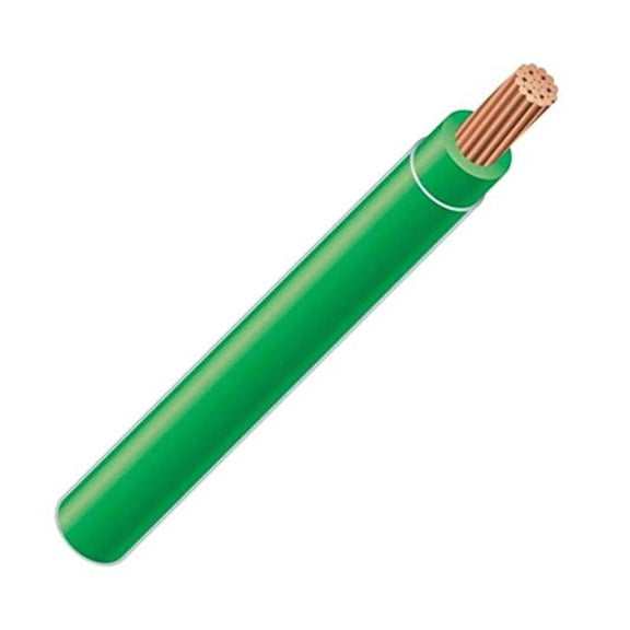 Stranded THHN Copper Building Wire 6 AWG Green 60Ft Cut Residential Commercial Electrical
