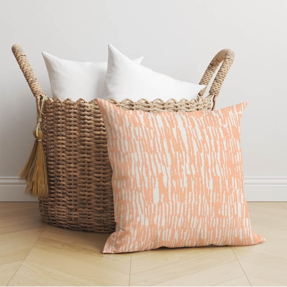 Strands Peach Throw Pillow