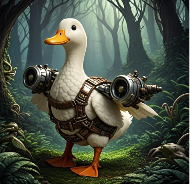 Goose Weaponry Strange Animal Warrior Goose Plush with Weapons Battle Duck Toy ...