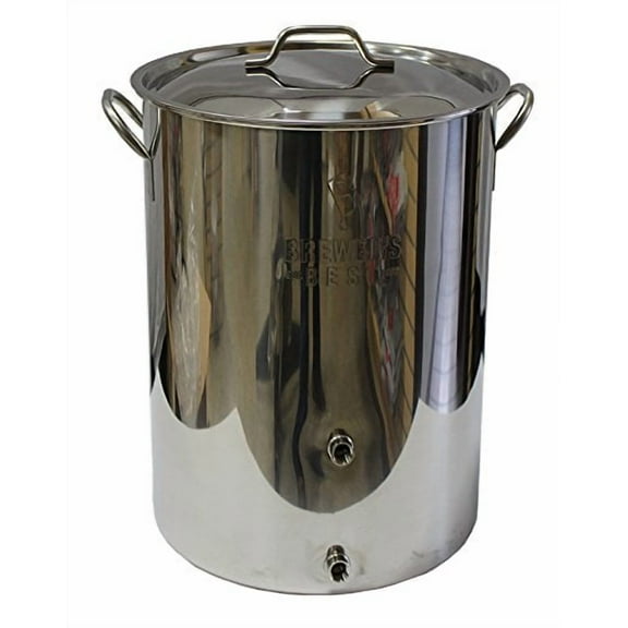 Strange Brew Brewer's Best 8 gal Stainless Steel Homebrewing Kettle with Two Ports