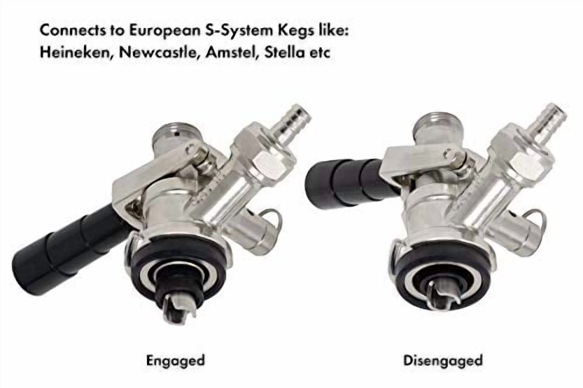 Strange Brew CECOMINOD089184 European Keg Beer Coupler Tap Kegerator S System - Lever Handle
