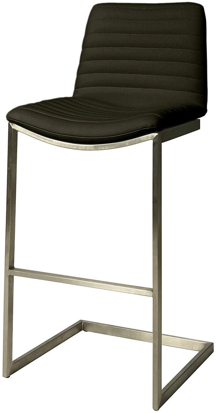 Strange DNA Buxton Stool Bar Height - Elegant Design Stainless Steel Frame Bar Stool - Modern Flair Seat Furniture for Dining Room, Kitchen, Bars or More (Pu Black, 30)