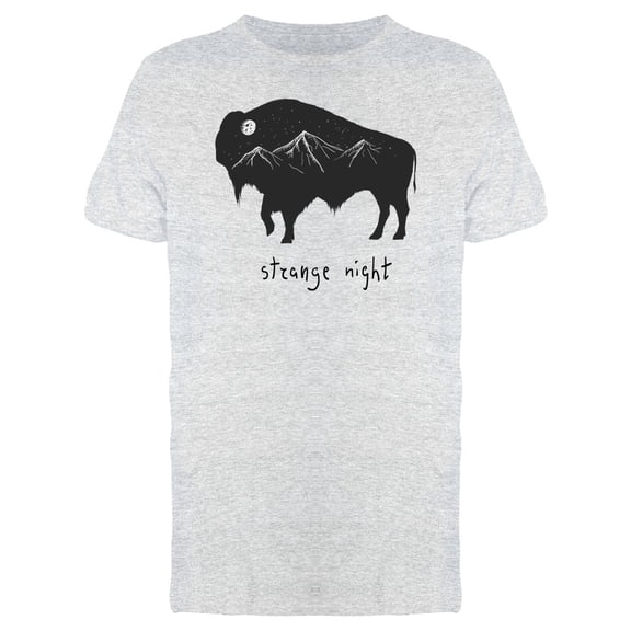 Strange Night Buffalo T-Shirt Men -Image by Shutterstock, Male Large