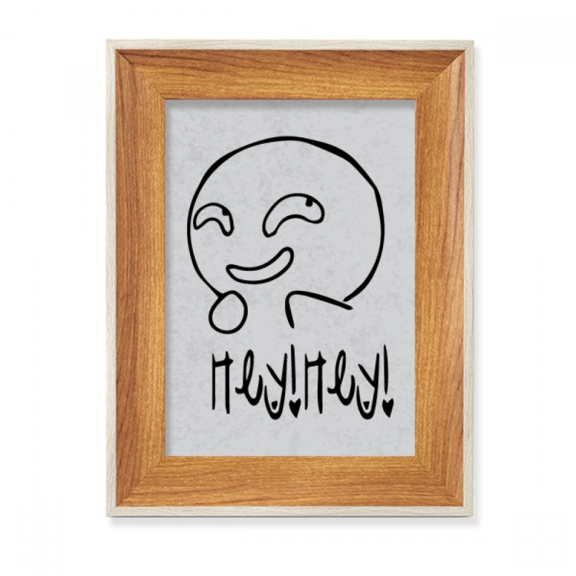 Strange Sle Black Cute Chat Happy Desktop Wooden Photo Frame Display Picture Art Painting Multiple Sets