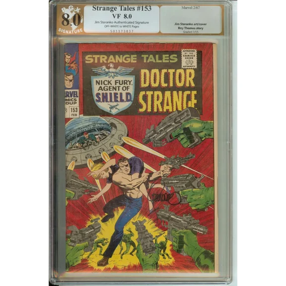 Strange Tales #153 VF PGX 8.0 not CGC Signed Steranko