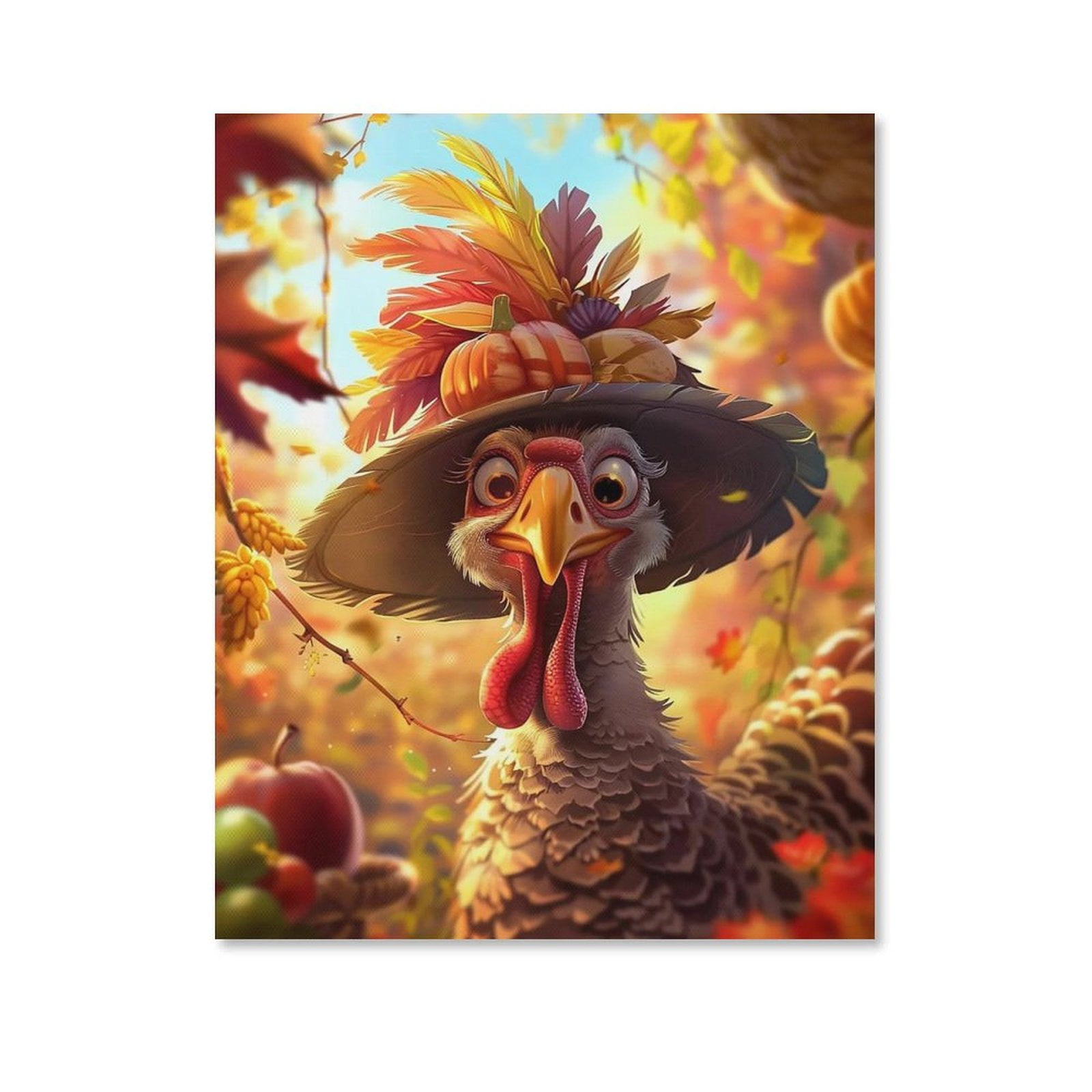 Strange Turkey,Thanksgiving Day Art Poster Canvas- Perfect for Wall ...