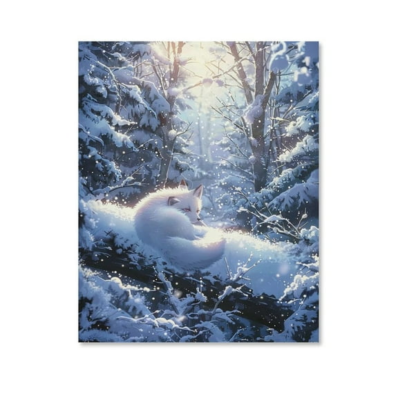 Strange White Fox,Animals Art Poster Canvas- Perfect for Wall Artrations, Dining Room Decor, Bedroom Art, Wall Decor Living Room, Wall Art, Frameless 12x16inch