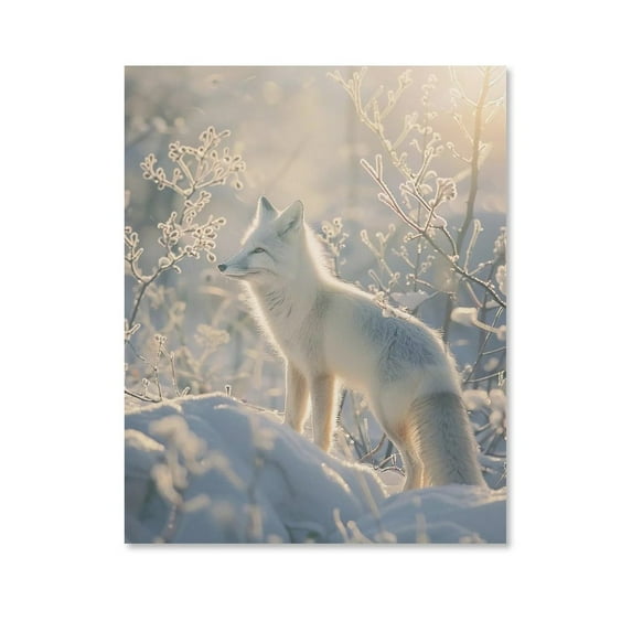 Strange White Fox ,Animals Art Poster Canvas- Perfect for Wall Artrations, Dining Room Decor, Bedroom Art, Wall Decor Living Room, Wall Art, Frameless 12x16inch
