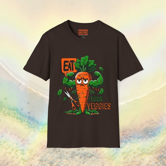 Strange and Cozy Gear Fitness Mighty Munch Carrot Graphic Tee, Sizes S-4XL
