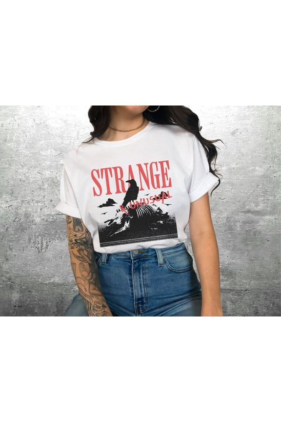 Strange and Unusual Shirt, Goth, Gothic, Retro 90s, Y2K, Graphic Tee, Trendy, Dark Academi