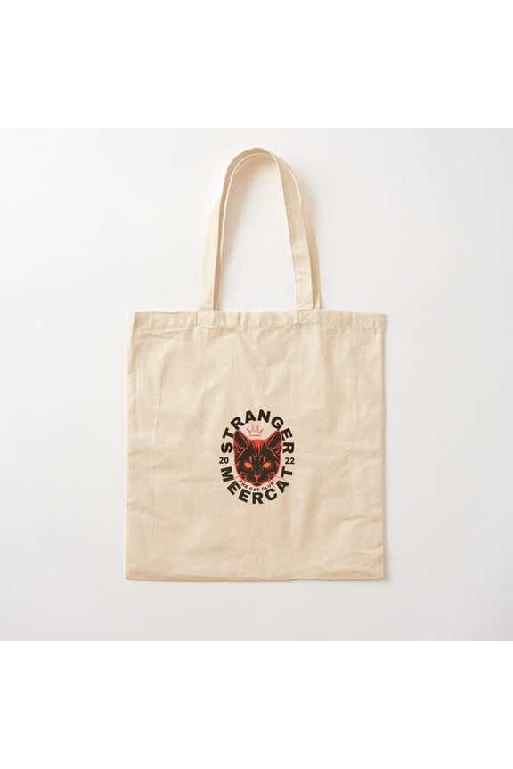 Stranger Cat Club Canvas Tote Bags, Reusable Shopping Bag