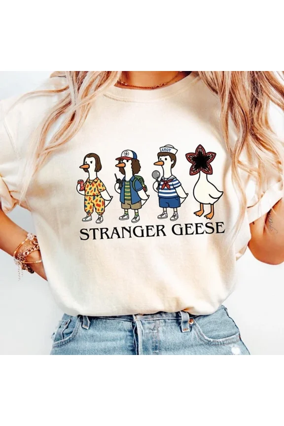 Stranger Geese Shirt – Goose Graphic Retro 80S Sci-Fi Tee