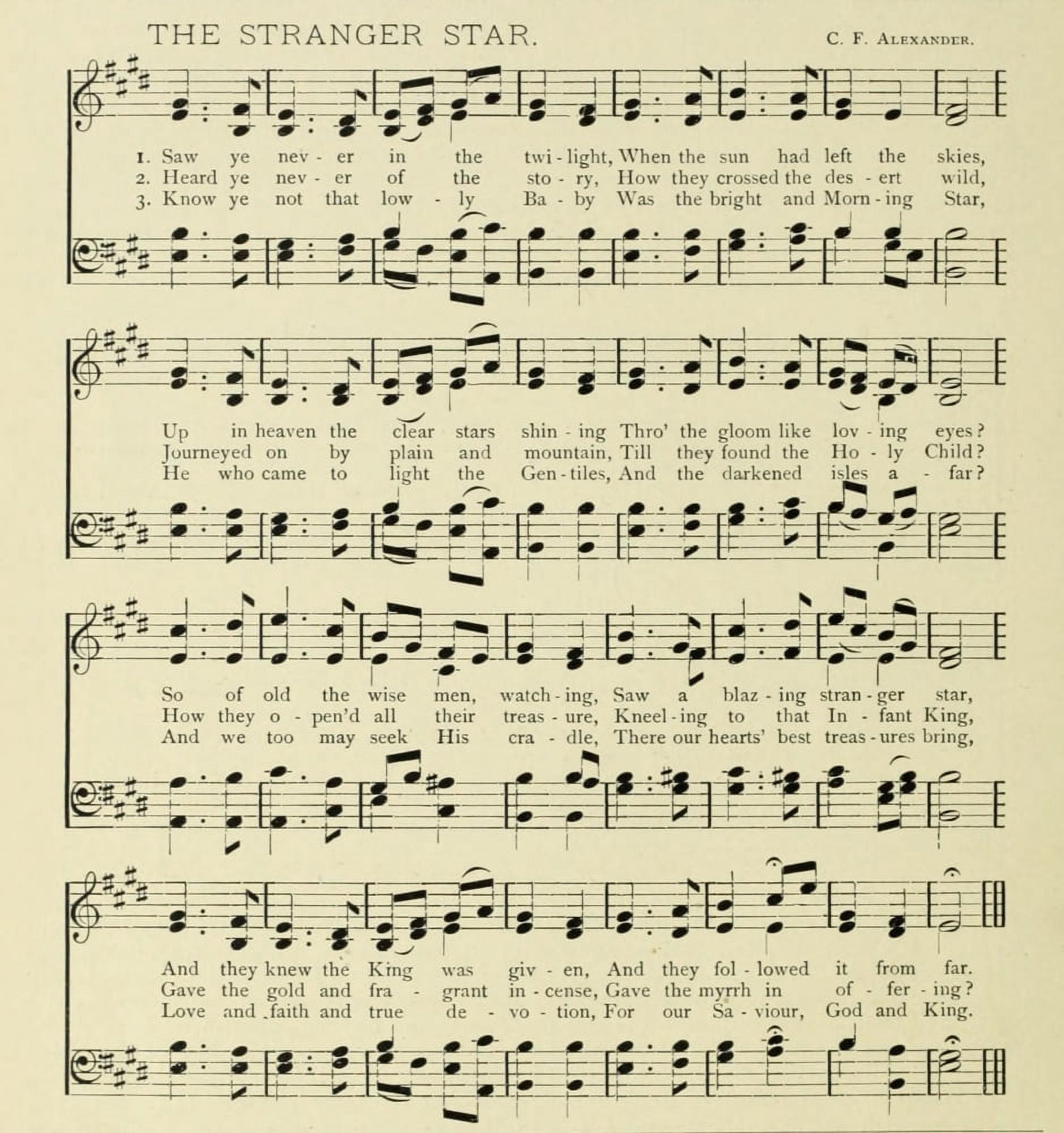 Stranger Star Christmas in Song 1891 Canvas Art - (24 x 36)