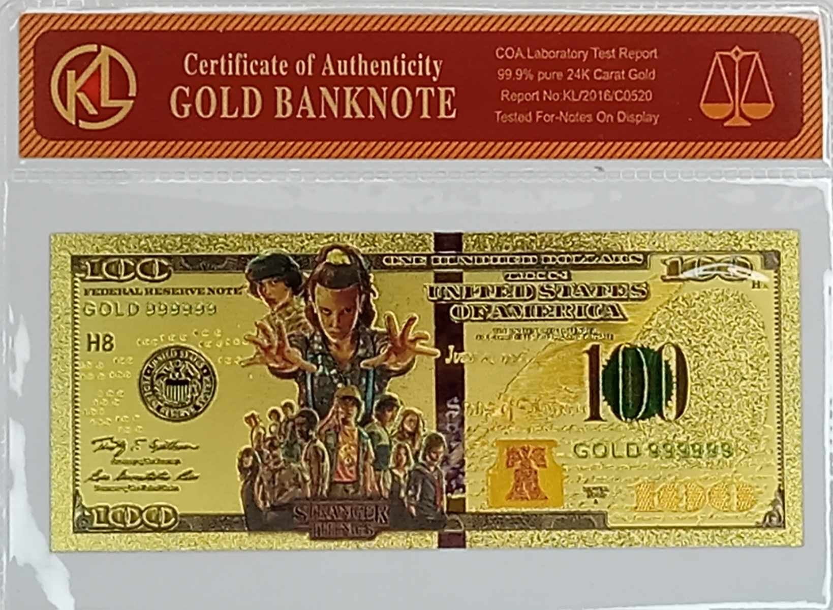Stranger Things 24k Collectible Gold Foil Banknote - Walmart.com