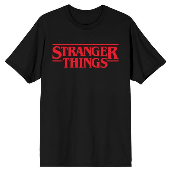 Stranger Things Classic Logo Tee - Black Short Sleeve T-Shirt-XXL