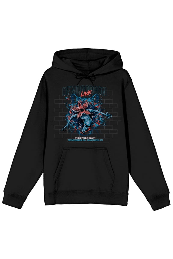 Stranger Things Demogorgon Live Adult Black Hoodie-Small