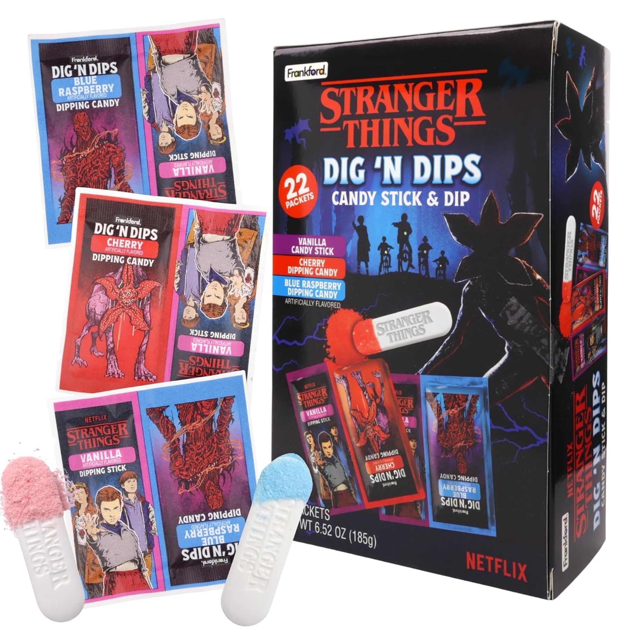 Stranger Things Dig 'N Dips, Halloween Trick or Treat Candy, 22 Count, 6.52 Ounce Box