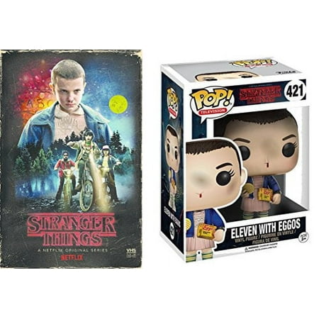 Stranger Things Funko Pop Eleven (with Eggos) #421 VHS Set Season 1 DVD Blu-Ray 4 Disc Box Special Edition 2-Pack Combo Bundle