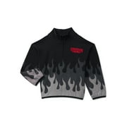 Netflix Stranger Things Girls Metallic Fleece Half Zip Pullover with Long Sleeves, Sizes 4-16