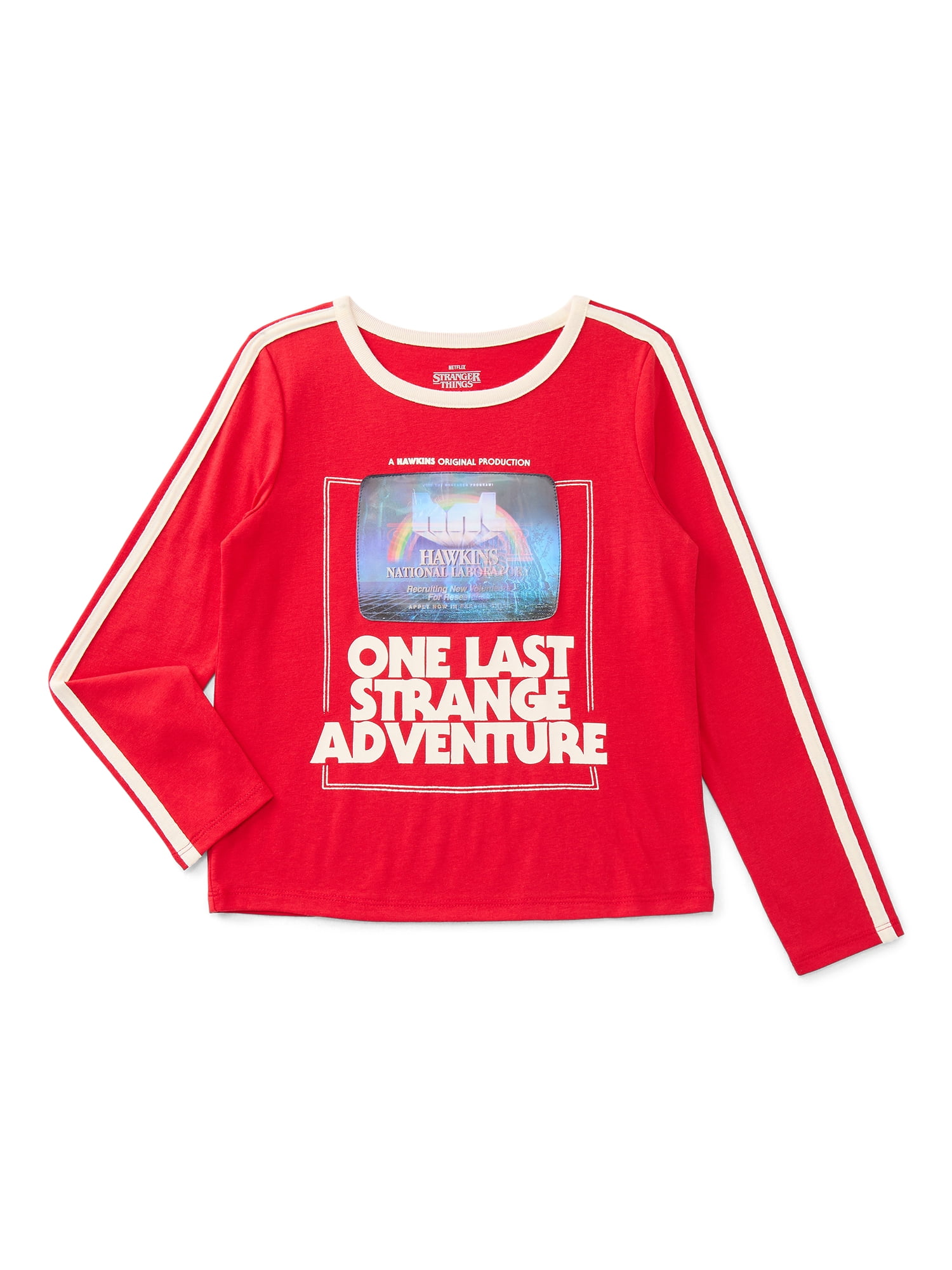 Netflix Stranger Things Girls Graphic Tee with Long Sleeves, Sizes 4-16