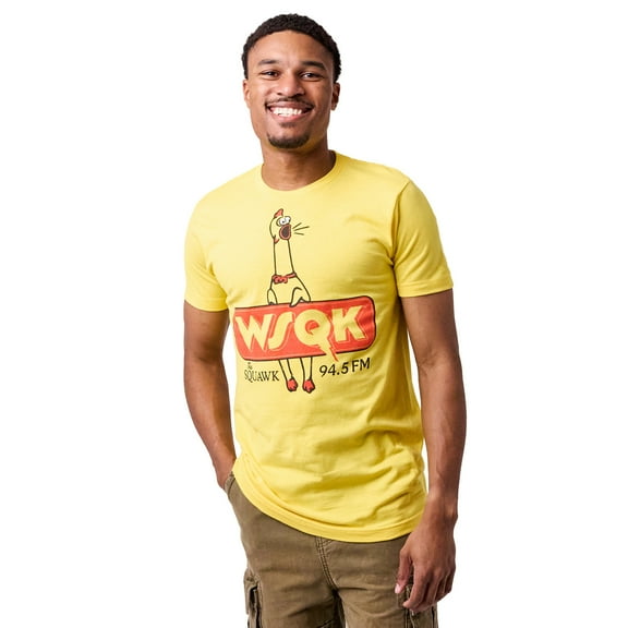 Stranger Things WSQK 94.5 FM Radio promo on Yellow Short Sleeve Tee -Large