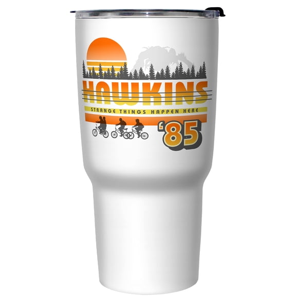 Netflix Stranger Things Hawkins Bike Ride Strange Things Happen Here Stainless Steel Tumbler w/Lid