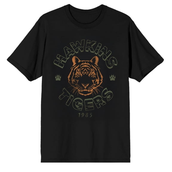 Stranger Things Hawkins Tigers 1983 Tee - Black Short Sleeve T-Shirt-3XL