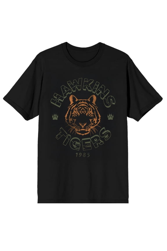 Stranger Things Hawkins Tigers 1983 Tee - Black Short Sleeve T-Shirt-3XL