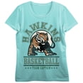 thumbnail image 1 of Stranger Things Hawkins Tigers Team Captain Women's Teal Crew Neck Short Sleeve T-shirt-3XL, 1 of 7