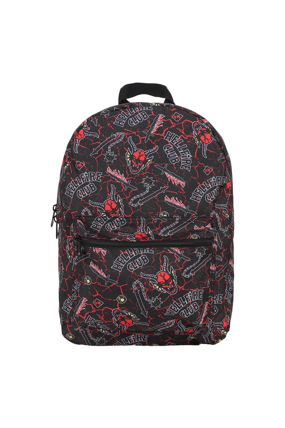 Stranger Things Hellfire Club AOP Black Laptop Backpack