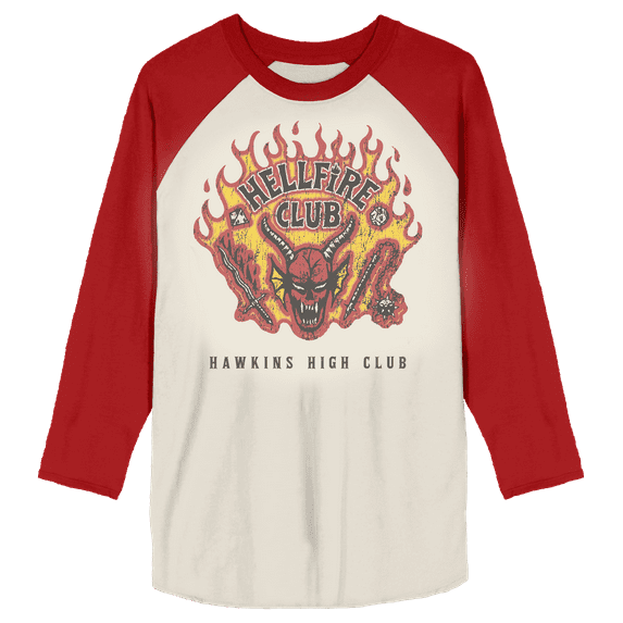 Stranger Things Hellfire Club Adult Raglan Tee-M