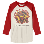 Stranger Things Hellfire Club Adult Raglan Tee-XL