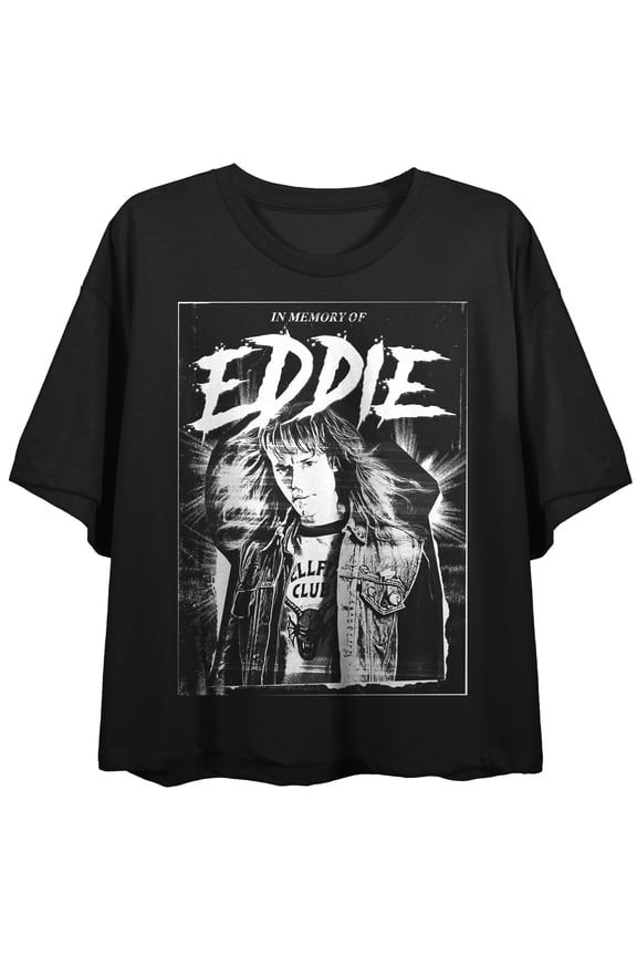 Stranger Things Hellfire Club Crop Tee for Women-Large
