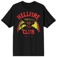 thumbnail image 1 of Stranger Things Hellfire Club Demon in Charge On Black Adult Crew Neck Short Sleeve T-shirt - XS, 1 of 7