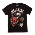 thumbnail image 1 of Stranger Things Hellfire Club Icons Men's Black Crew Neck Short Sleeve T-shirt-Small, 1 of 7
