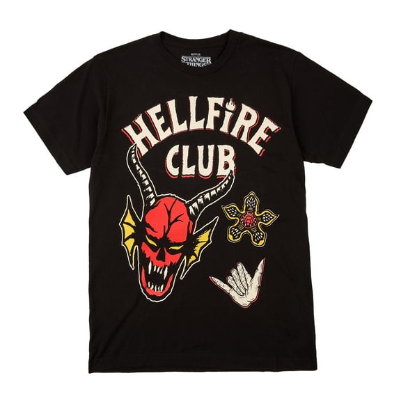 Stranger Things Hellfire Club Icons Men's Black Crew Neck Short Sleeve T-shirt-XL
