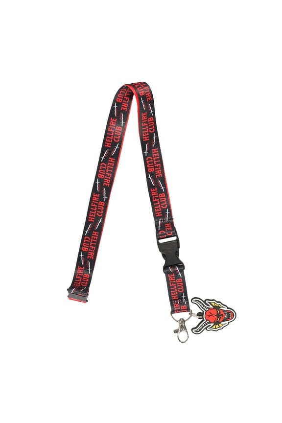 Stranger Things Hellfire Club Lanyard with Breakaway Rubber Charm and ID Sleeve by Bioworld
