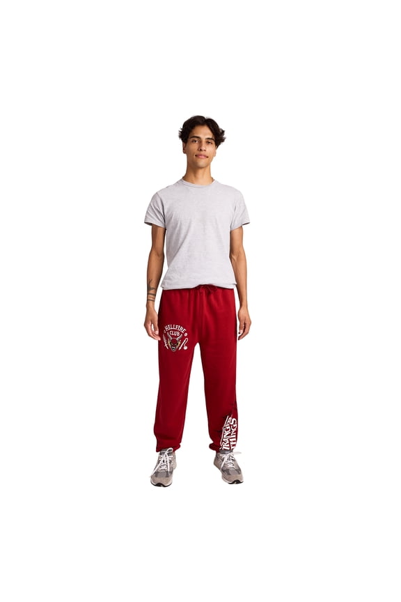 Stranger Things Hellfire Club Logo Art Men's Red Joggers-Large