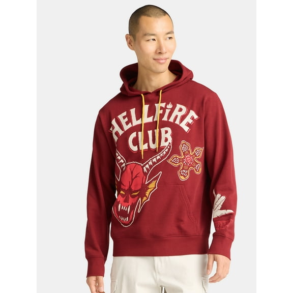 Netflix Stranger Things Hellfire Club Men's & Big Men's Graphic Oversized Hoodie, Sizes XS-3XL