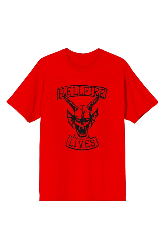 Stranger Things Hellfire Lives Doodle Graphic Tee 100% Cotton Short Sleeve Crew Neck Officially Licensed Adult Unisex T-Shirt-3XL