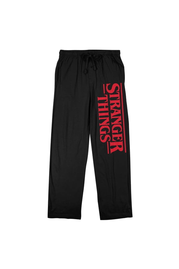 Stranger Things Logo Adult Black Sleep Pajama Pants-Large