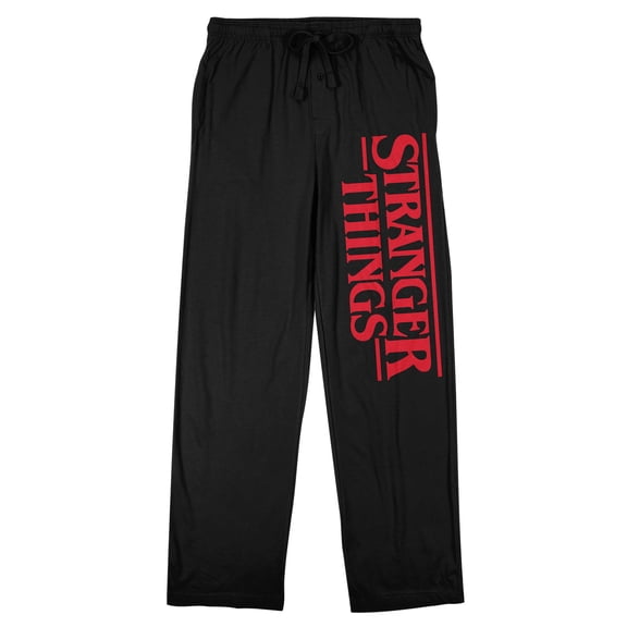 Stranger Things Logo Adult Black Sleep Pajama Pants-Medium
