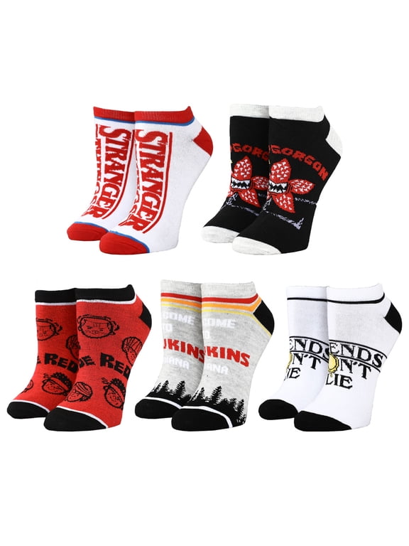 Stranger Things Logos Casual Ankle Socks for Men 5-Pack