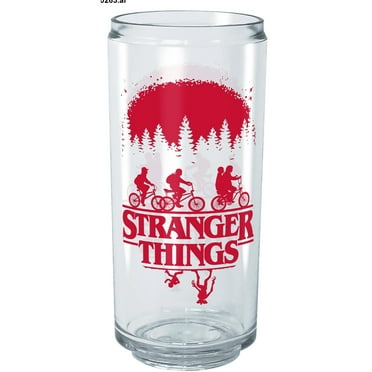 Stranger Things Main Poster Bike Ride  Tritan Can Shaped Cup Clear 16 oz.