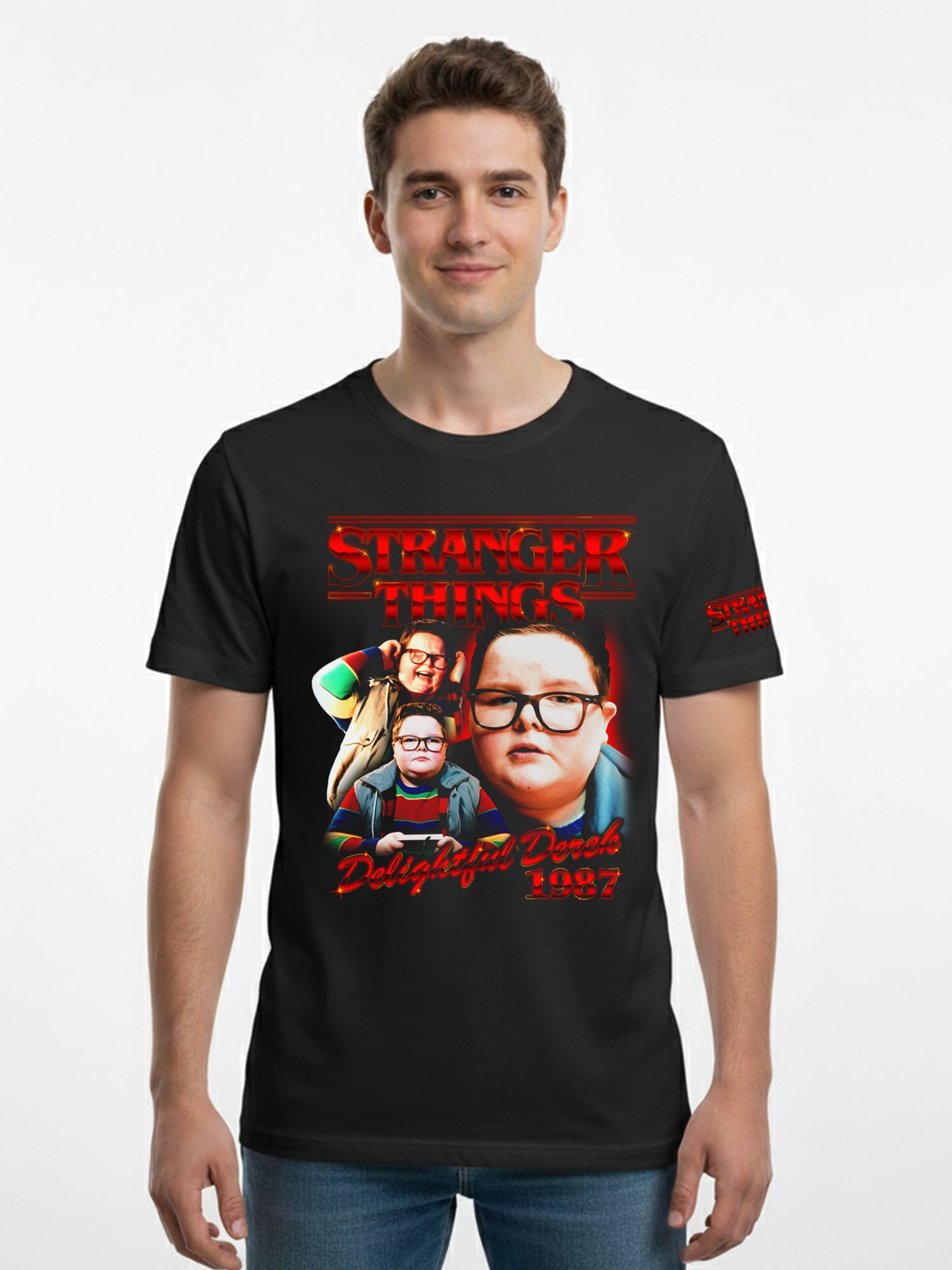 Stranger Things, Men's & Big Men's Graphic Tee, Delightful Derek